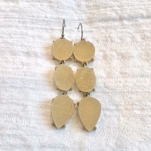 3/$15 Gold and peach sparkling stone drop earrings